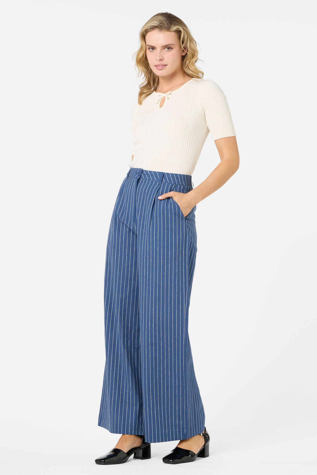 Princess Highway - Frankie Pinstripe Pant - navy