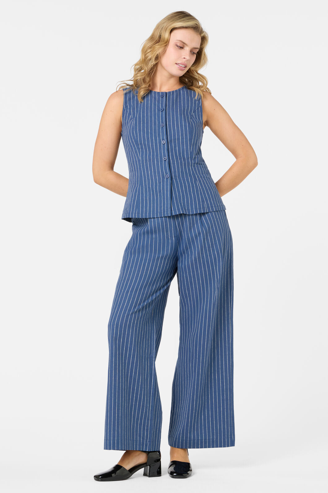 Princess Highway - Frankie Pinstripe Pant - navy