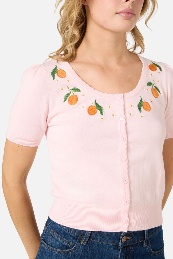 Princess Highway - APRICOTS EMBROIDERED CARDIGAN - blush