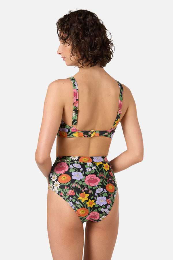 Princess Highway - Floral Field Bikini Top - black