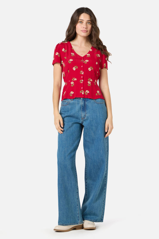 Princess Highway - Marguerite Daisy Top - red