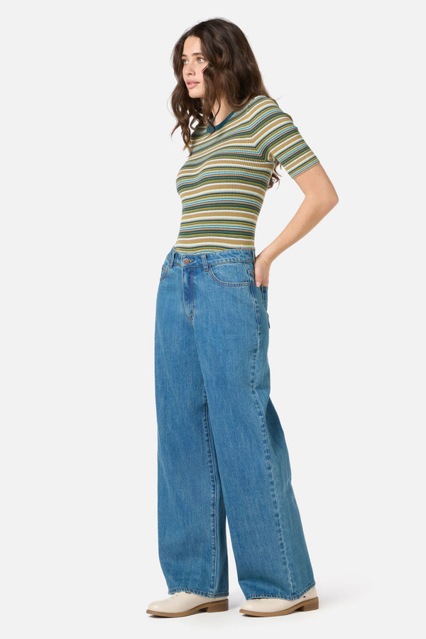 Princess Highway - Ivy Mid Rise Striaght Leg Jean - blue-denim