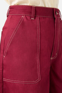 Princess Highway - Ruby Drill Shorts - wine