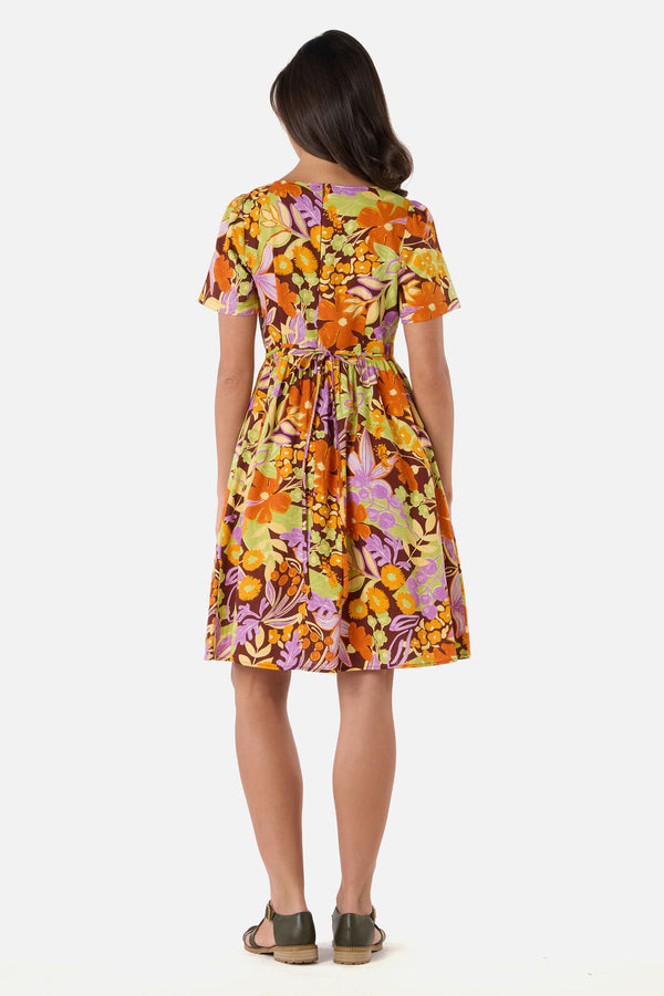 Princess Highway - Lexi Floral Smock Dress - chocolate
