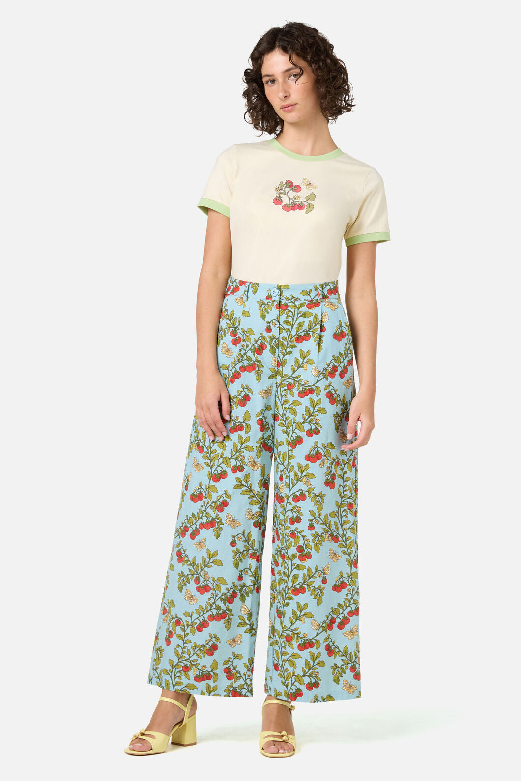 Princess Highway - Cherry Tomatoes Ringer Tee - cream