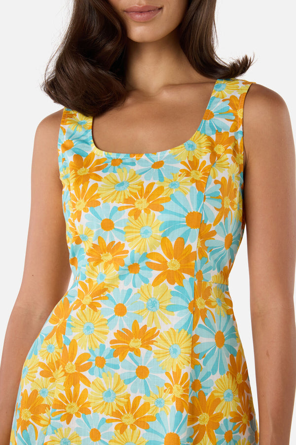 Princess Highway - Vintage Daisy Mini Shift Dress - blue