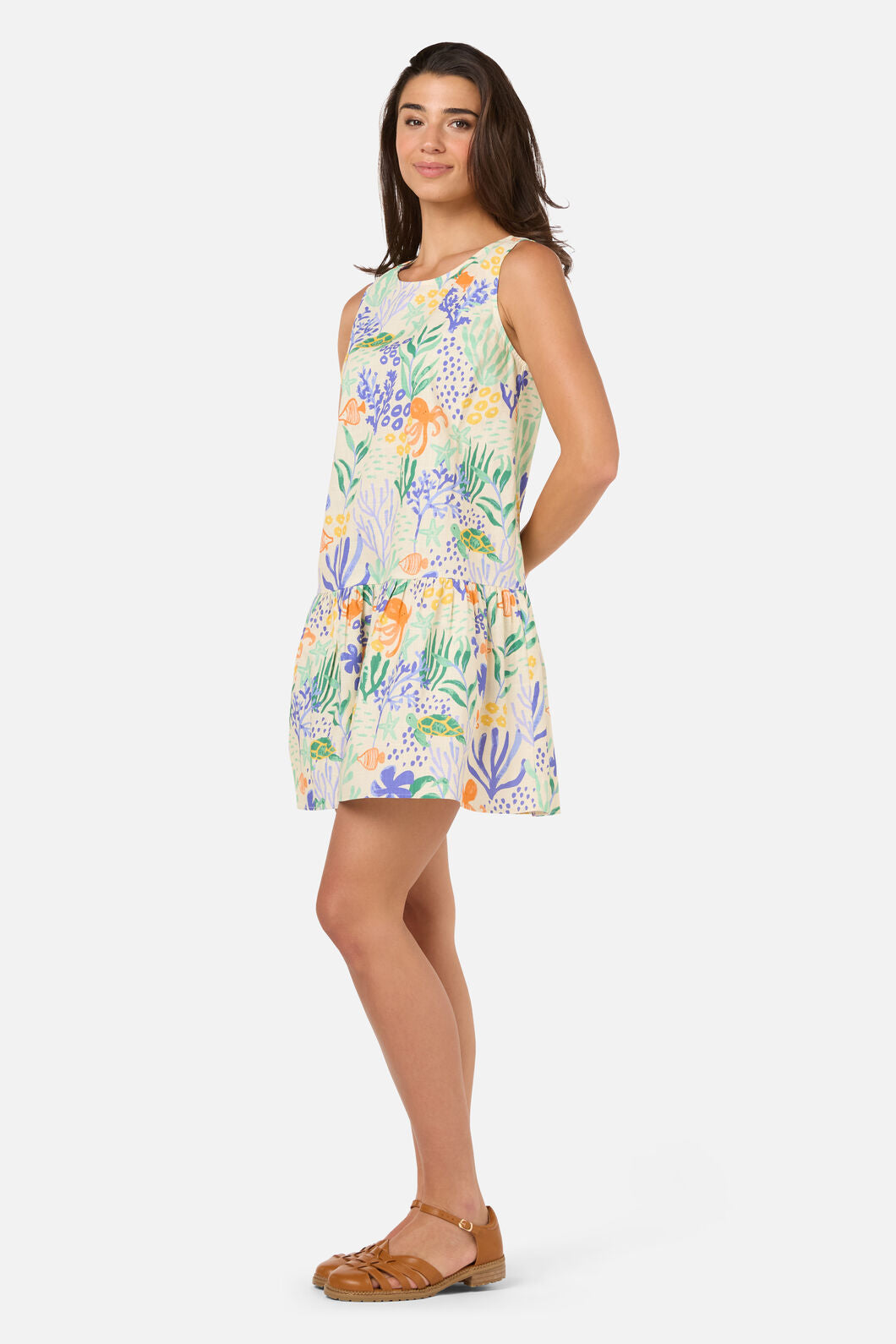 Princess Highway - Coral Reef Mini Beach Dress - cream