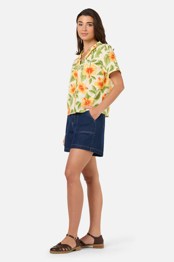 Princess Highway - Hibiscus Summer Shirt - cream