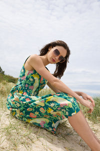 Princess Highway - Cockatoo & Flora Midi Dress - teal