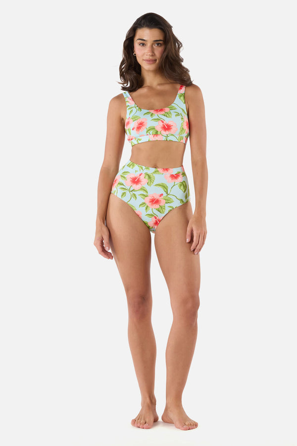 Princess Highway - Hibiscus Bikini Top - blue