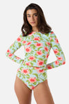 Princess Highway - Hibiscus Rashie Swim Top - blue