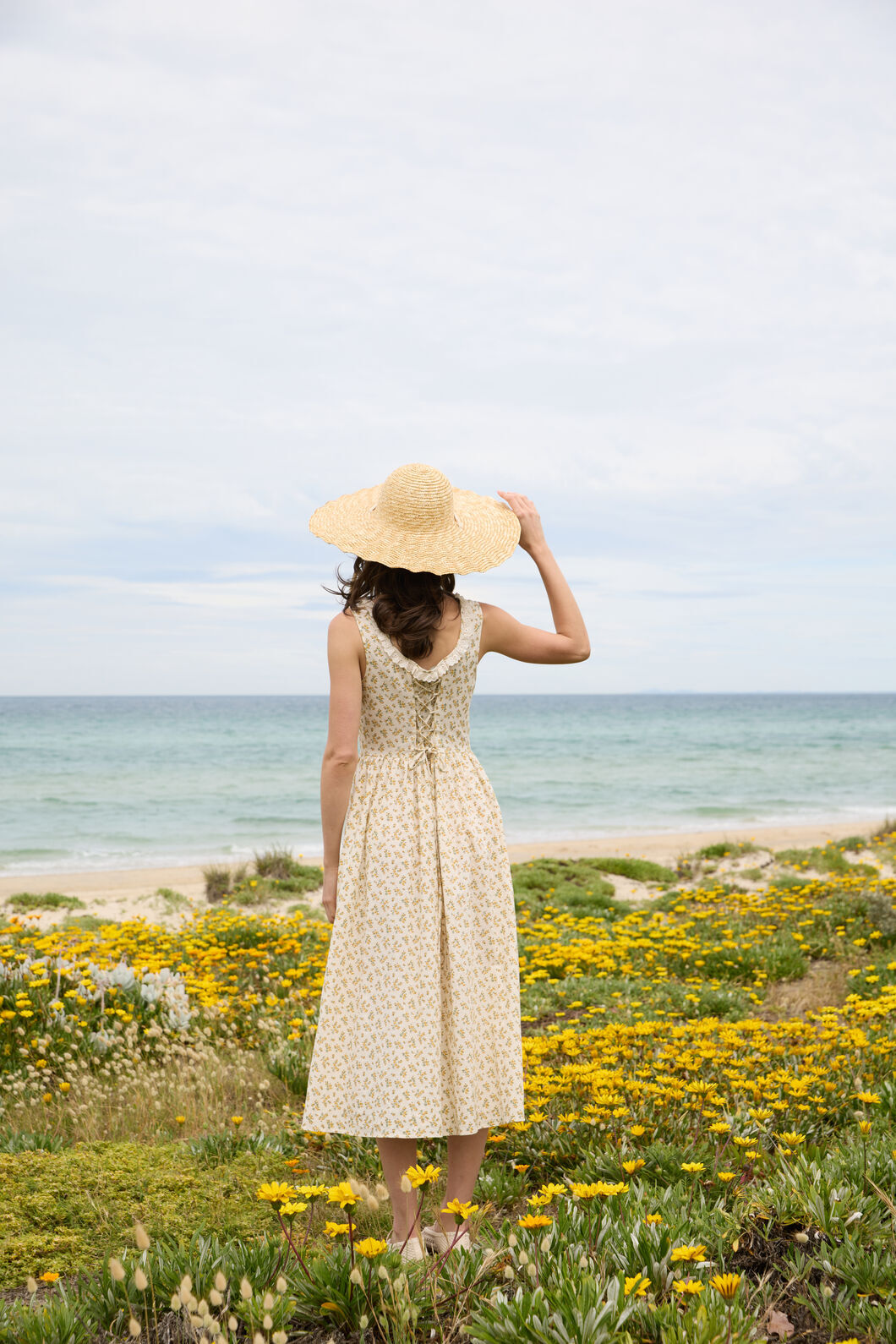 Princess Highway - Elodie Ditsy Corset Midi Dress - yellow