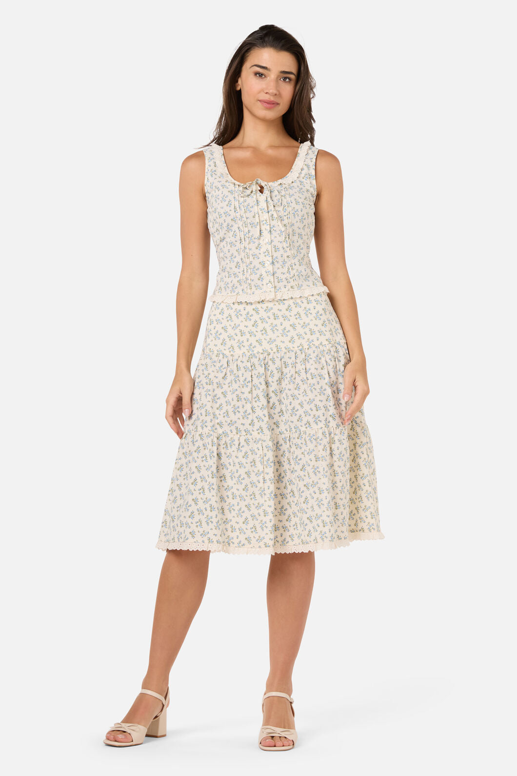 Princess Highway - Elodie Ditsy Corset Top - blue