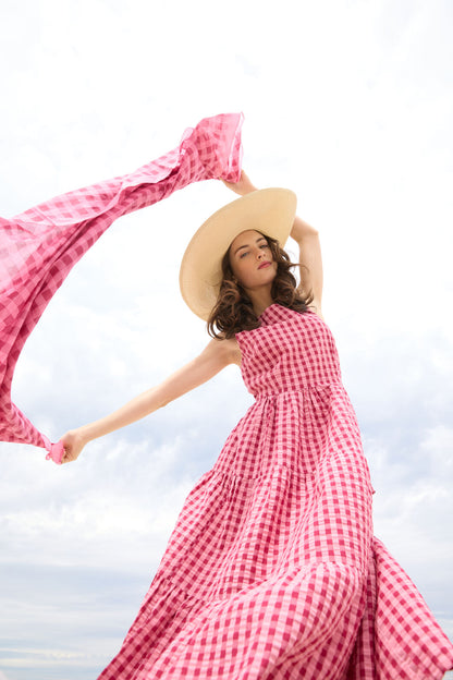 Princess Highway - Margot Check Midi Dress - pink