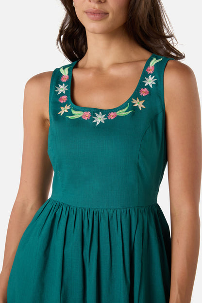 Princess Highway - Sweet Native Embroidered Dress - teal