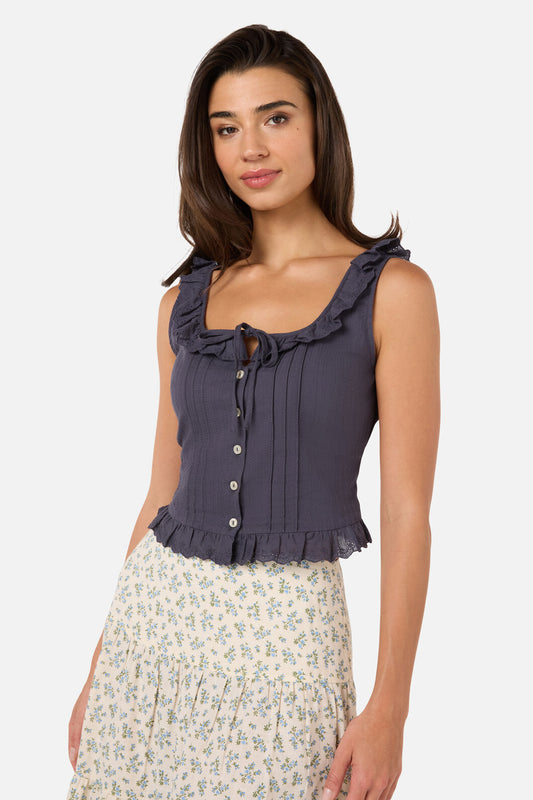 Princess Highway - Elsie Sweet Corset Top - bluestone