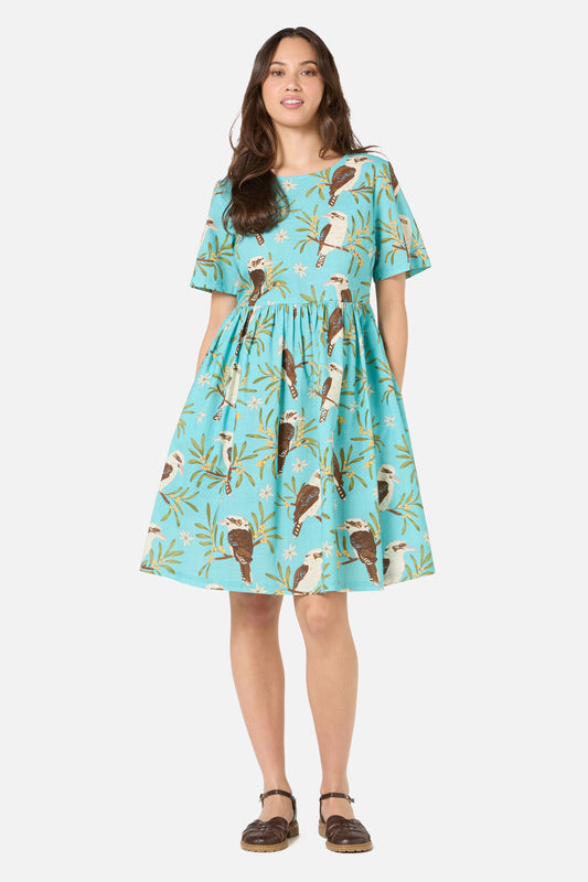 Princess Highway - Kookaburra Smock Dress - blue