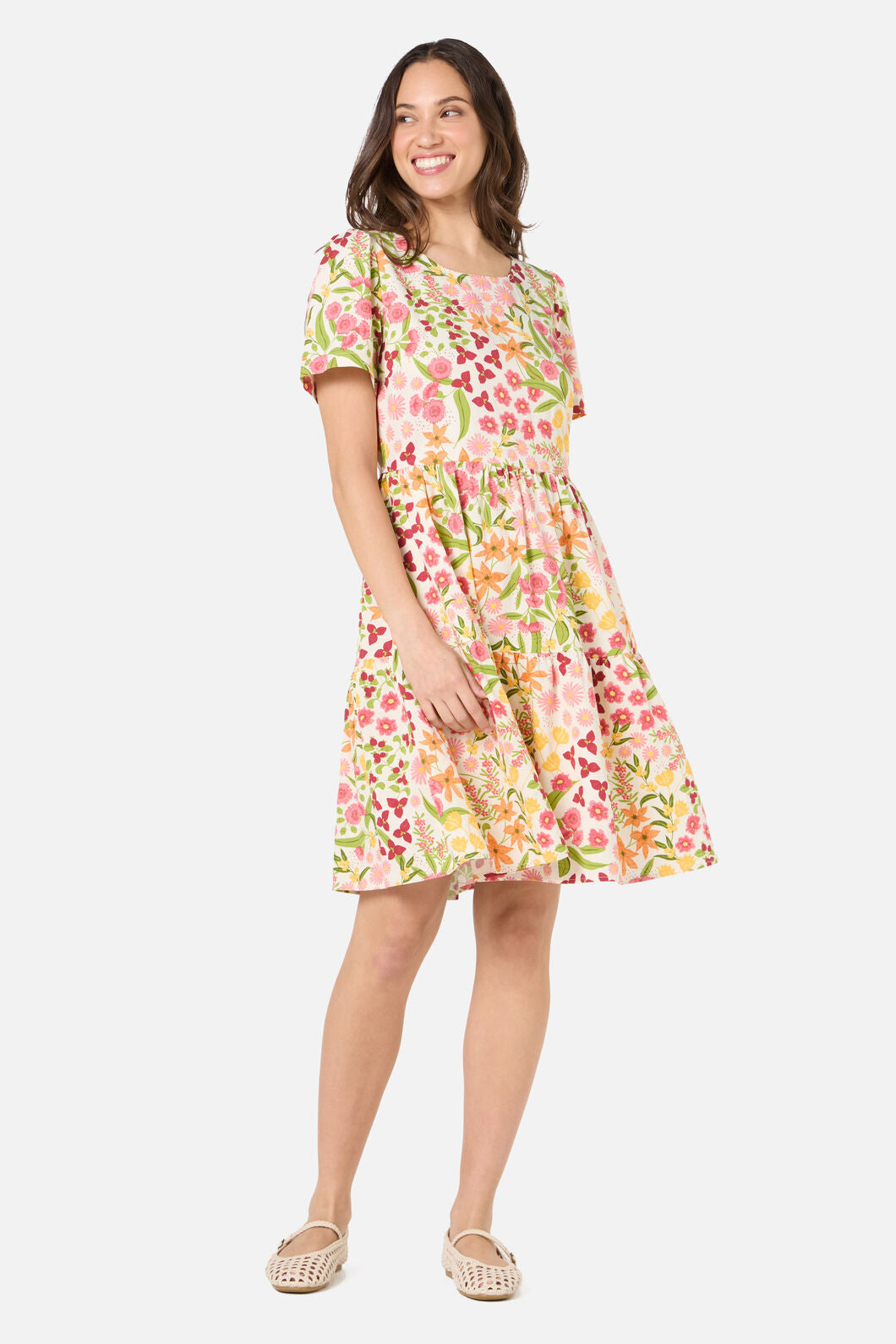 Princess Highway - Liberty Native Smock Dress - cream