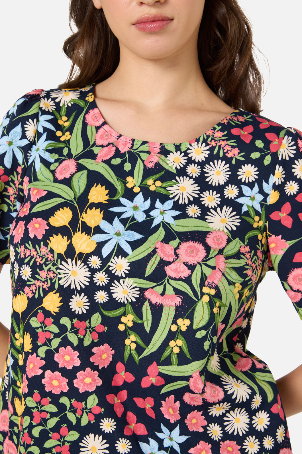 Princess Highway - Liberty Native Sleeved Top - navy