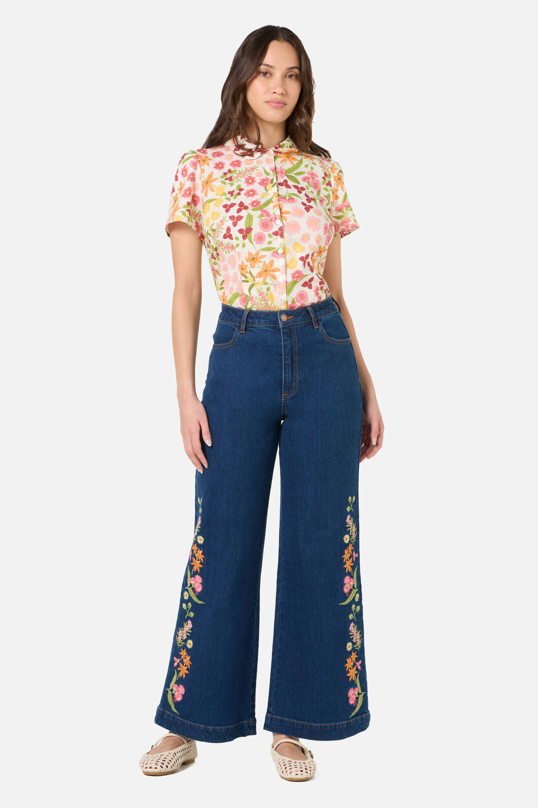 Princess Highway - Liberty Native Emb Denim Jean - blue-denim