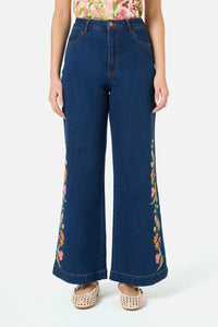 Princess Highway - Liberty Native Emb Denim Jean - blue-denim