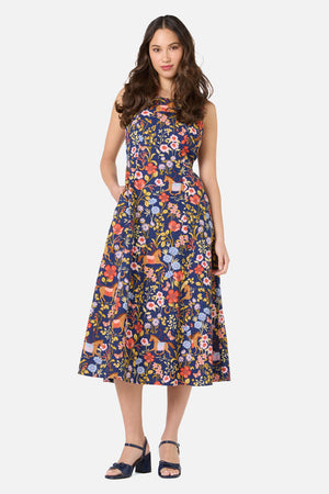 Princess Highway - Fancy Horses Midi Dress - navy
