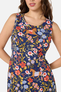 Princess Highway - Fancy Horses Midi Dress - navy