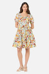 Princess Highway - Fancy Horses Tiered Mini Dress - cream