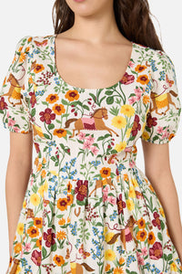 Princess Highway - Fancy Horses Tiered Mini Dress - cream