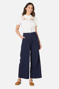 Princess Highway - Horse & Flower Emb Blouse - cream