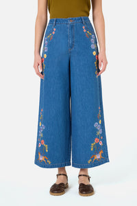 Princess Highway - Horse & Flower Emb Jean - blue-denim