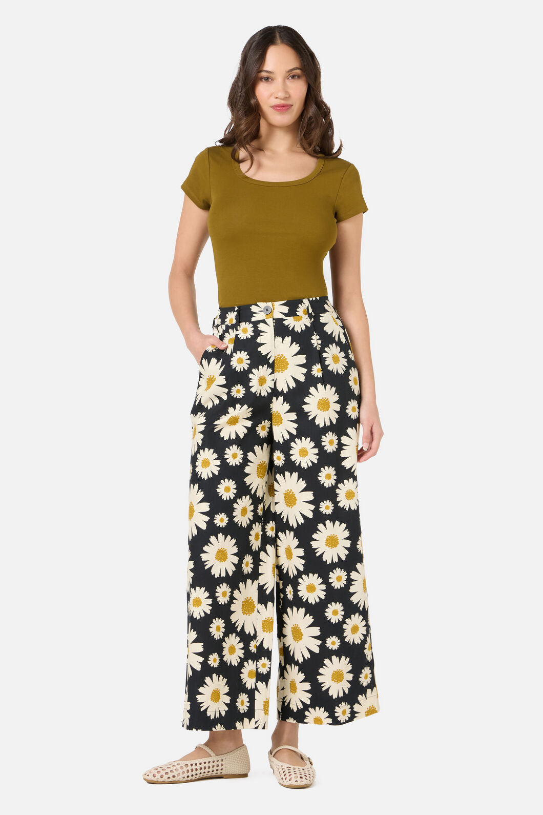 Princess Highway - 60'S Daisy Pant - black