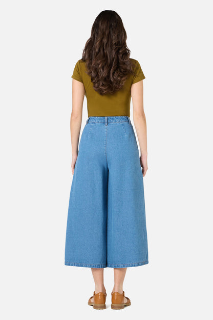 Princess Highway - Kooka & Wattle Denim Culotte - blue-denim