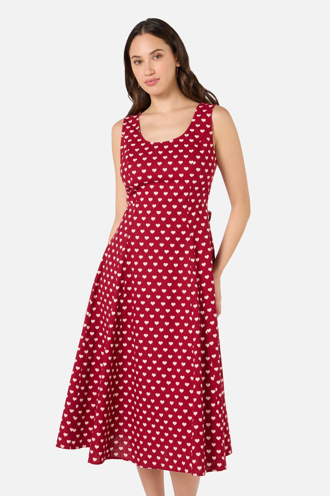 Princess Highway - Sweet Heart Midi Dress - red