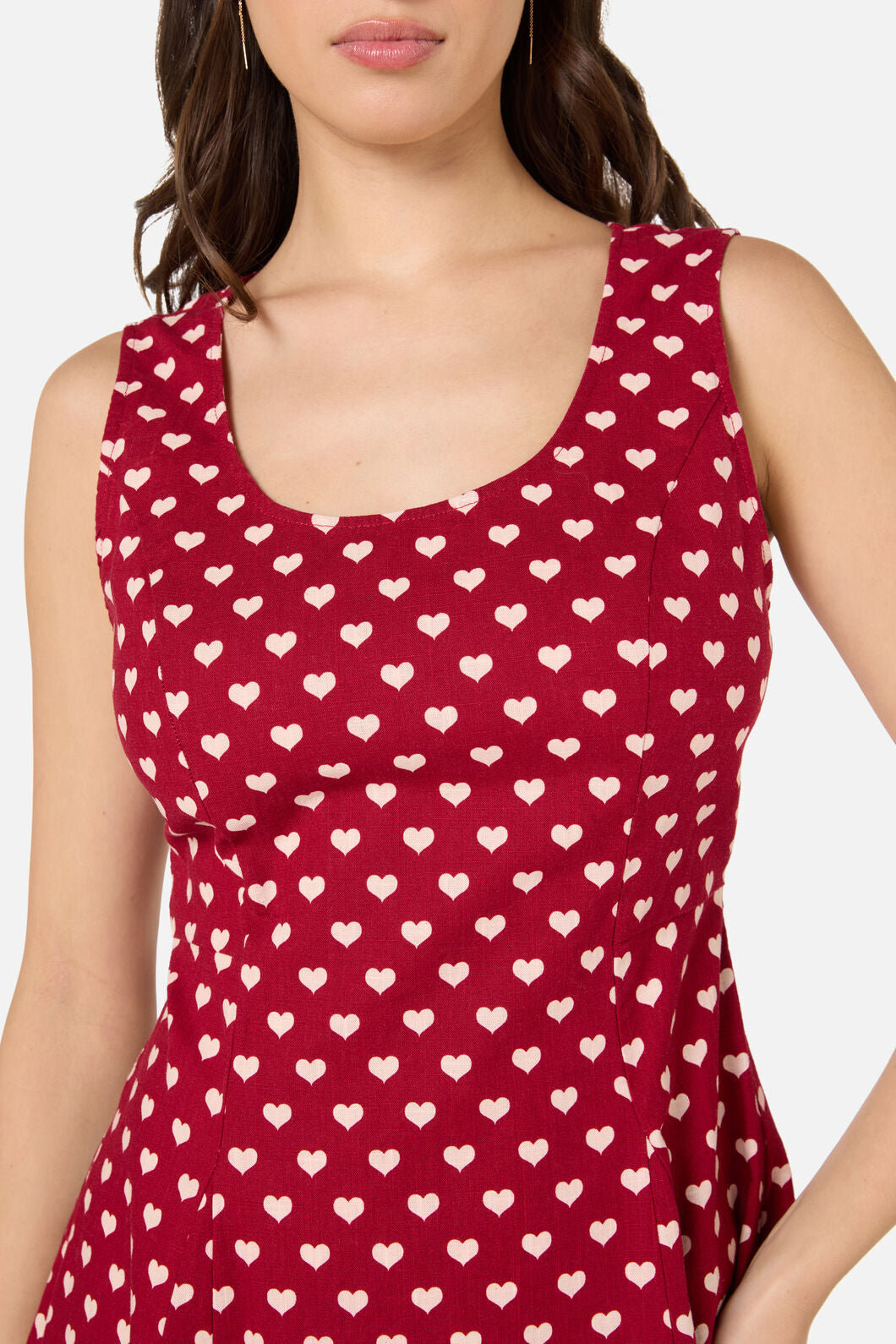 Princess Highway - Sweet Heart Midi Dress - red