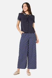 Princess Highway - Sweet Heart Emb Blouse - navy