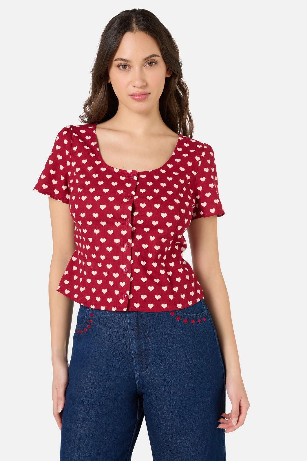 Princess Highway - Sweet Heart Top - red