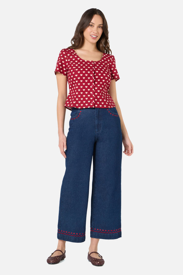 Princess Highway - Sweet Heart Top - red