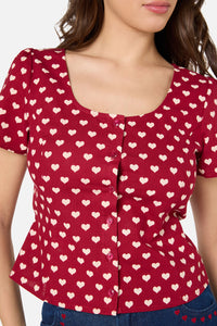 Princess Highway - Sweet Heart Top - red