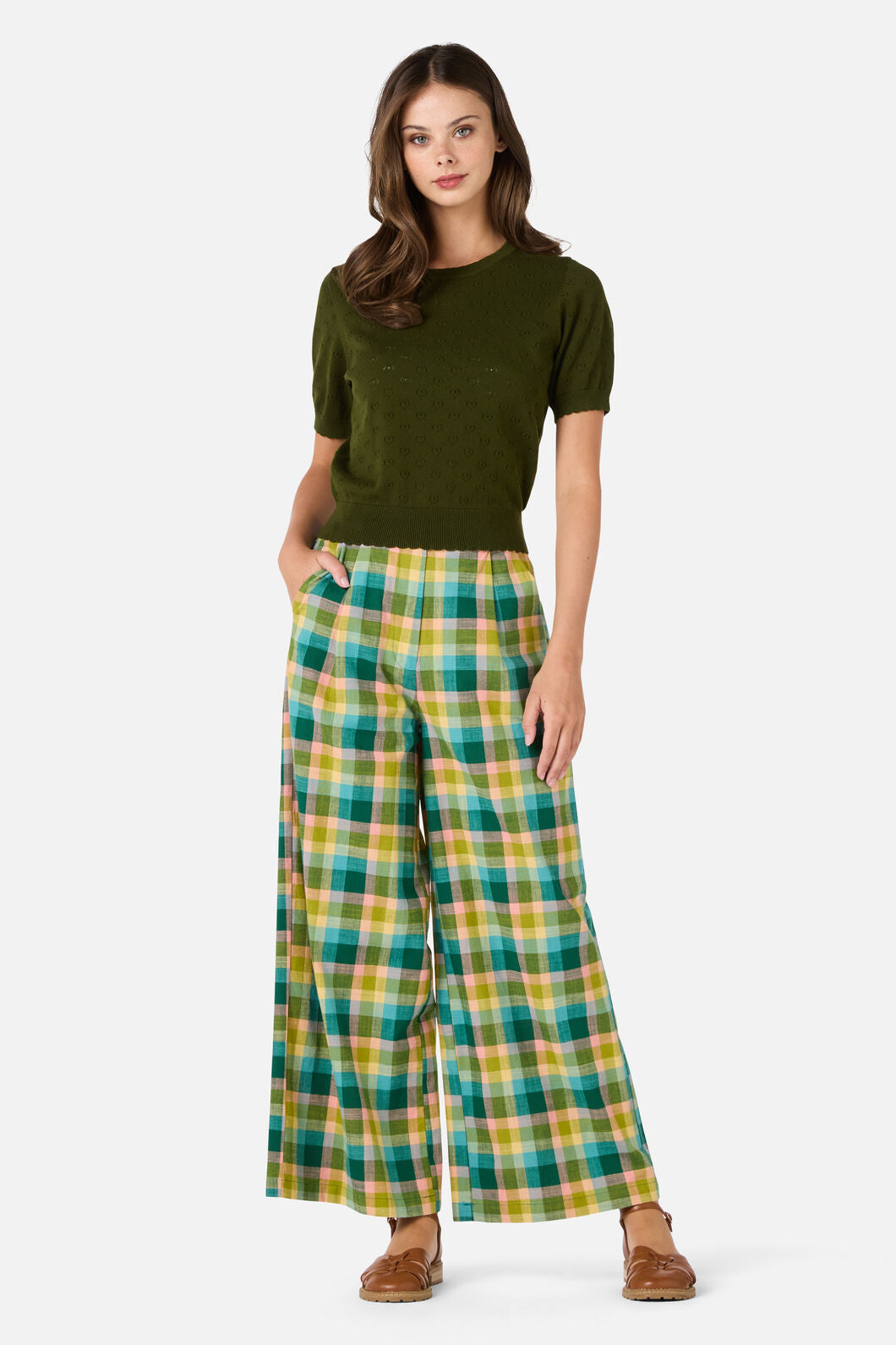 Princess Highway - Amora Heart Knit Top - olive-green