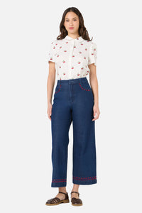 Princess Highway - Cherry Ditsy Emb Blouse - cream