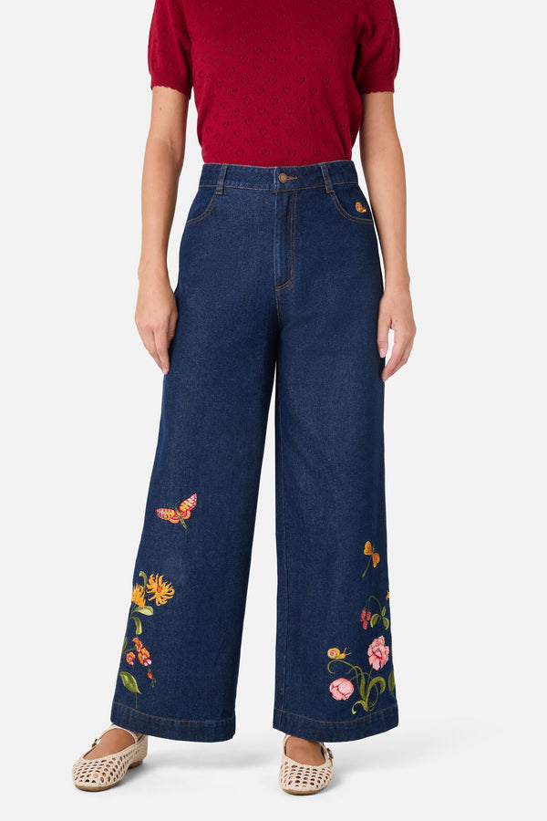 Princess Highway - Whimsical Emb Jean - blue-denim