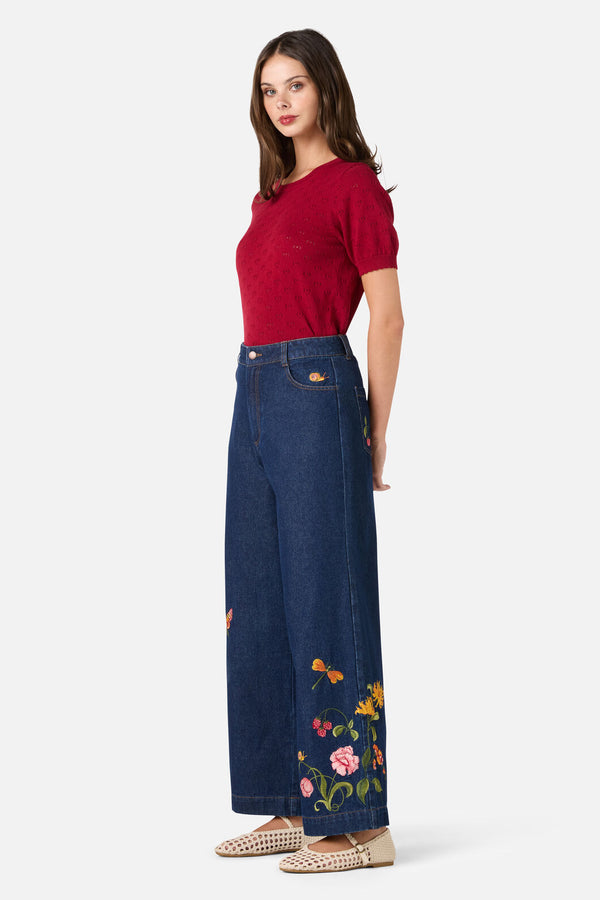 Princess Highway - Whimsical Emb Jean - blue-denim