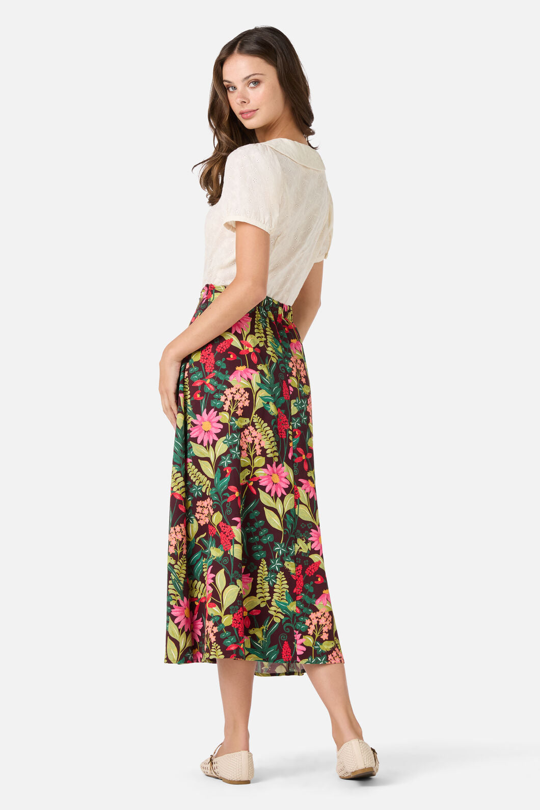 Princess Highway - Tiana Tree Frog Midi Skirt - burgundy