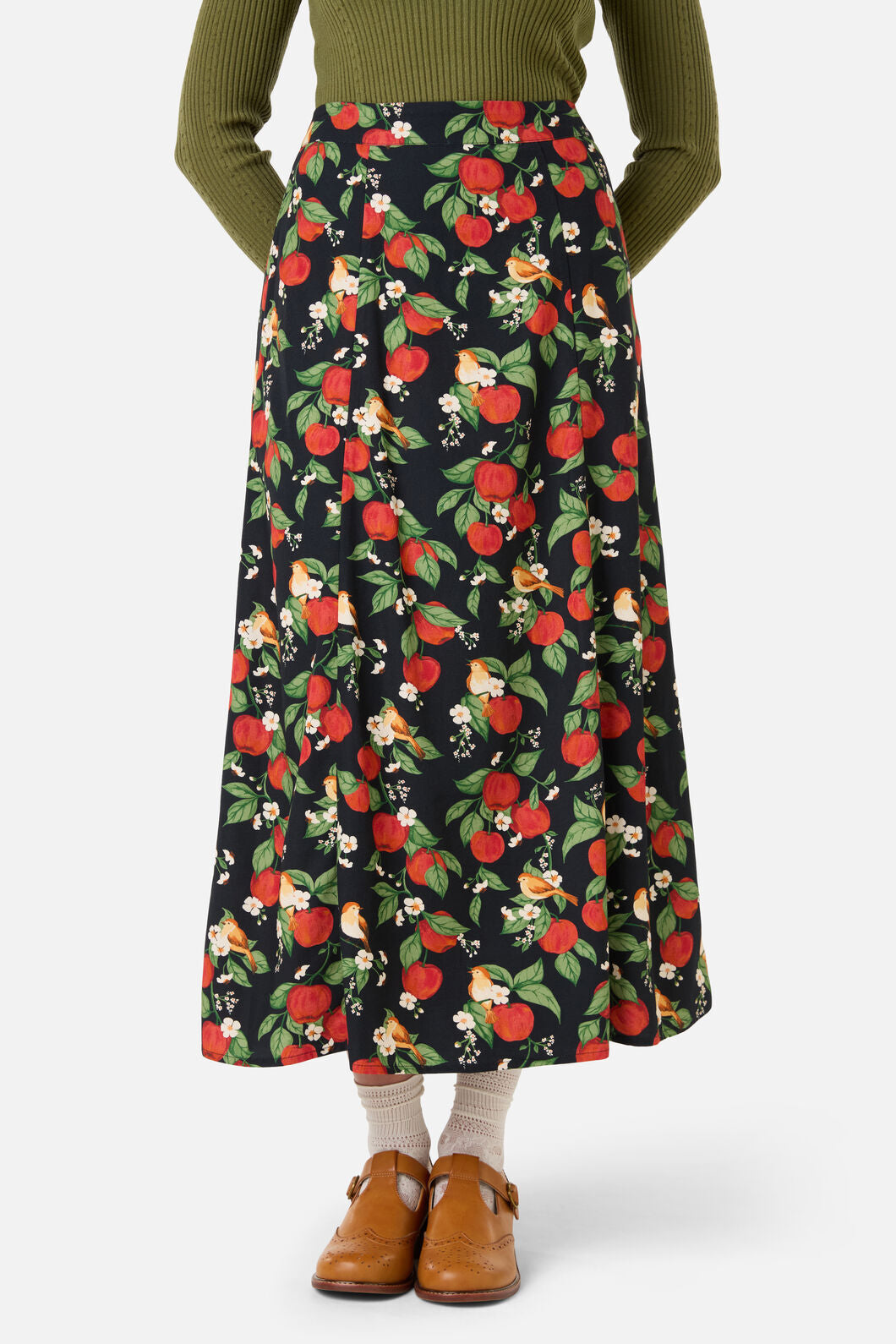 Princess Highway - Apple Blossom Midi Skirt - navy