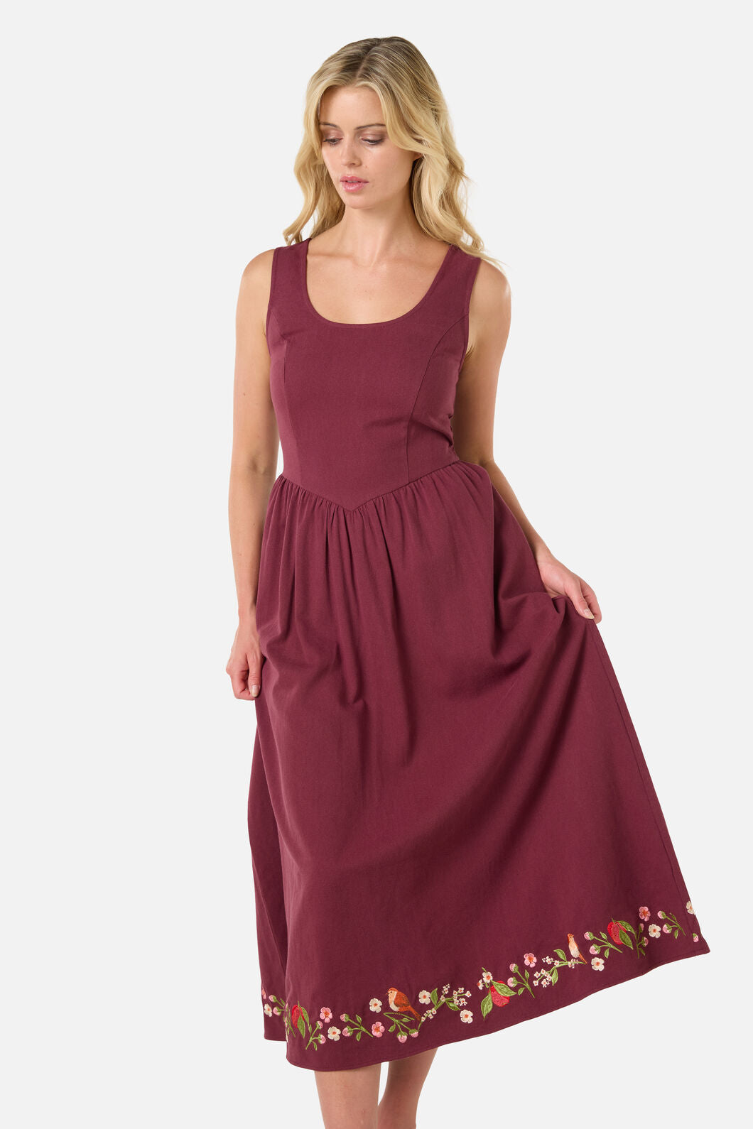 Apple & Robin Emb Midi Dress Dangerfield NZ Apple & Robin Emb Midi Dress Dangerfield NZ