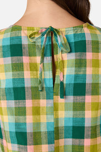 Princess Highway - Piper Check Peplum Top - green-multi