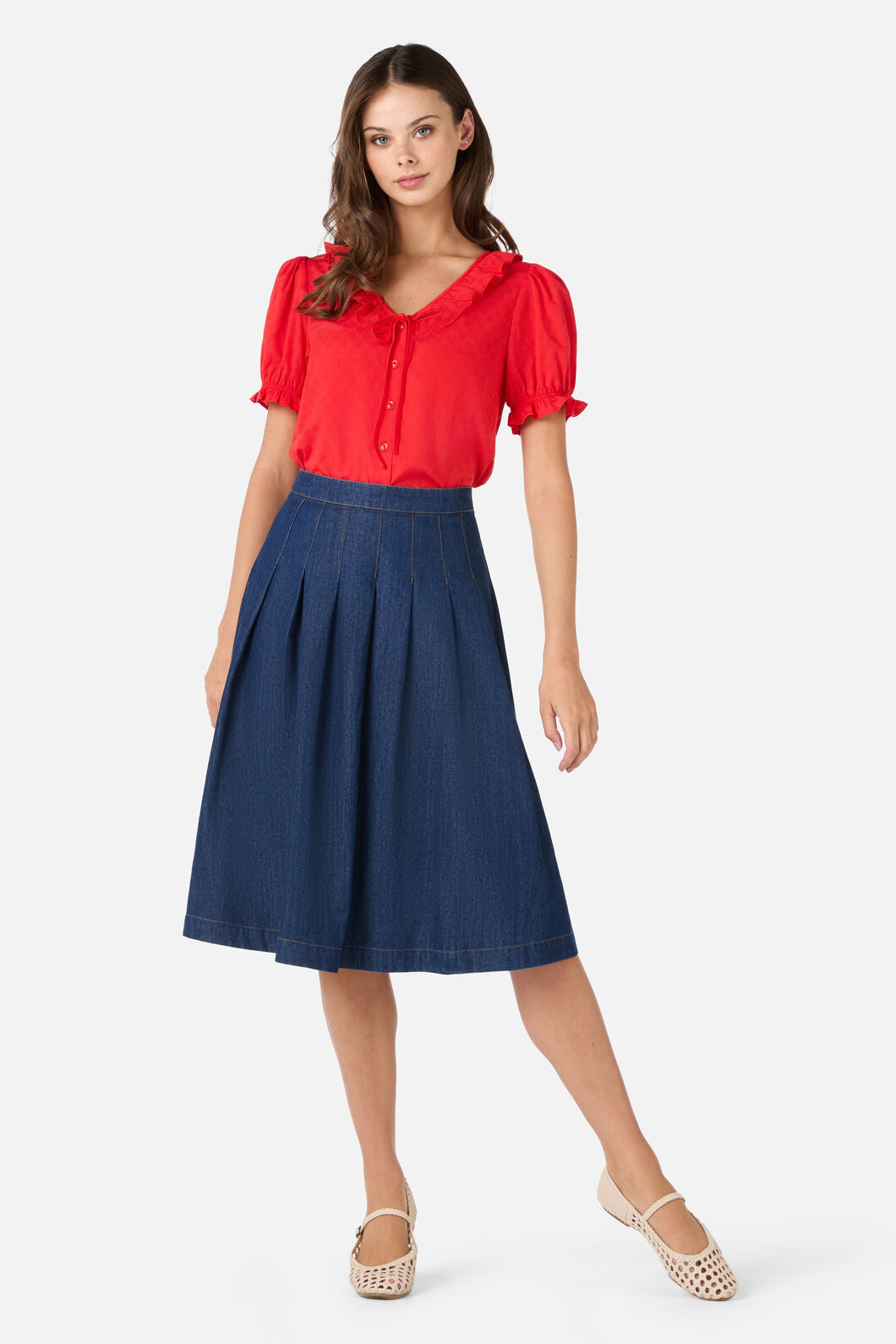 Princess Highway - Kayla Ruffle Blouse - red