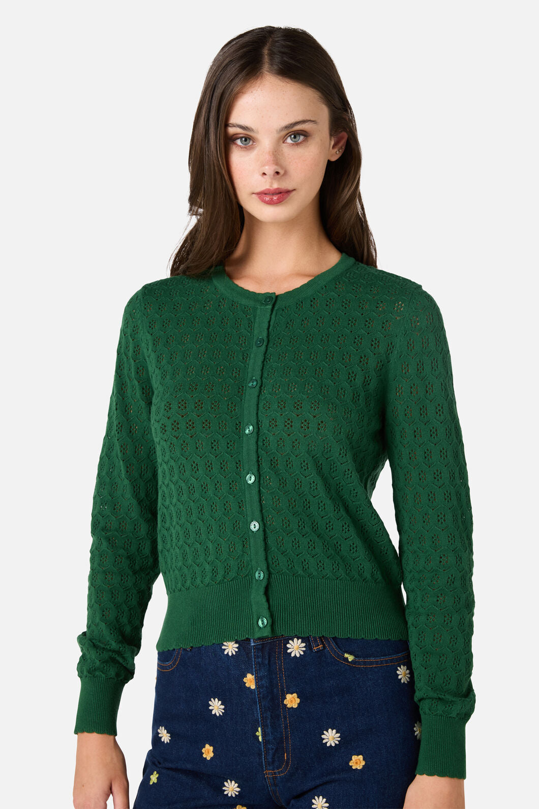 Princess Highway - Mara Long Sleeve Cardigan - green