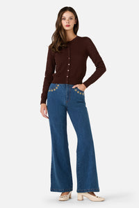 Princess Highway - Mara Long Sleeve Cardigan - chocolate